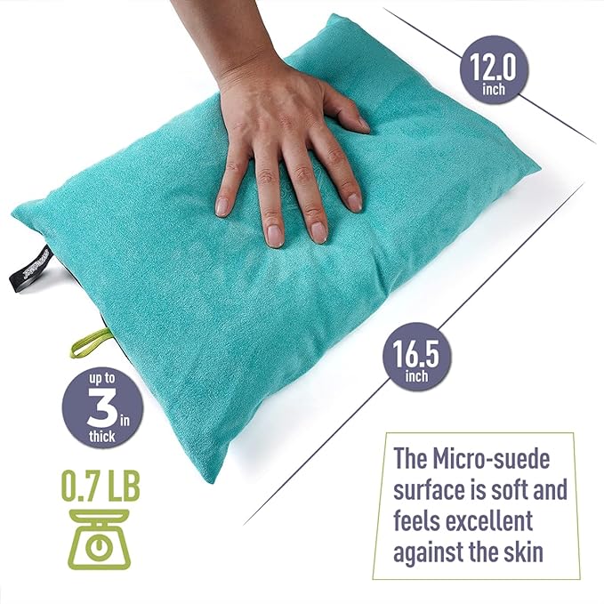 Down Filled Pillows for Camping/Travel, Washable Soft Cover - Blue Radiance