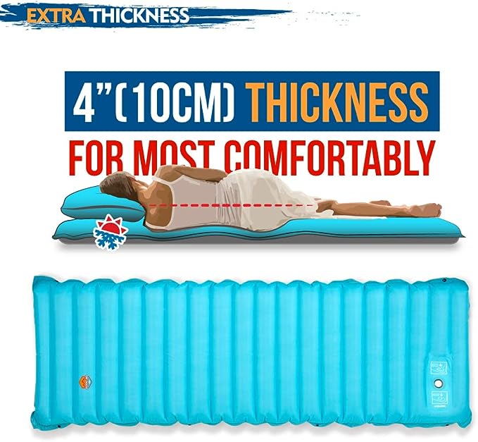 Camping Inflatable Sleeping Pad with Built-in Pump, Extra Thickness - AIRLIVE2000