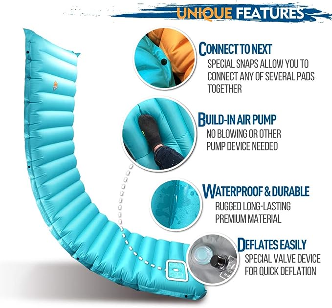 Camping Inflatable Sleeping Pad with Built-in Pump, Extra Thickness - AIRLIVE2000