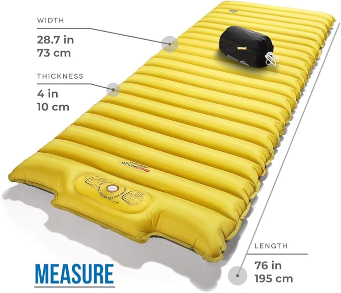 Inflatable Camping Sleeping Pad with Built-in Pump, Extra Thickness and Wide Plus - Airlive2000P