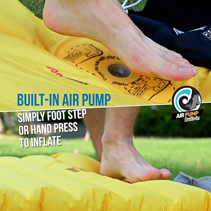 Inflatable Camping Sleeping Pad with Built-in Pump, Extra Thickness and Wide Plus - Airlive2000P