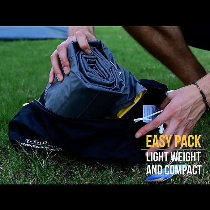 Inflatable Camping Sleeping Pad with Built-in Pump, Extra Thickness and Wide Plus - Airlive2000P