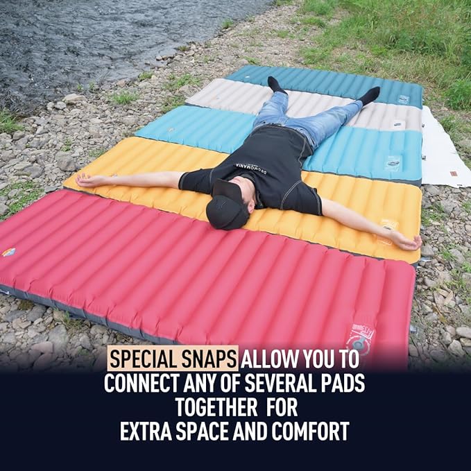 3D Wrapping Inflatable Camping Sleeping Pad with Built-in Pump - Fantasy Blue