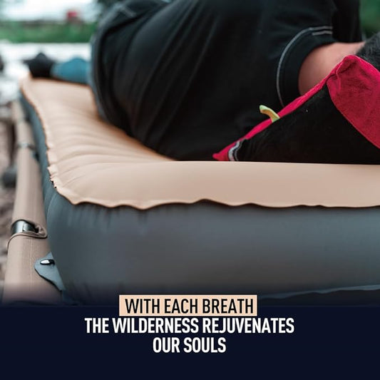 3D Wrapping Inflatable Camping Sleeping Pad with Built-in Pump - Desert