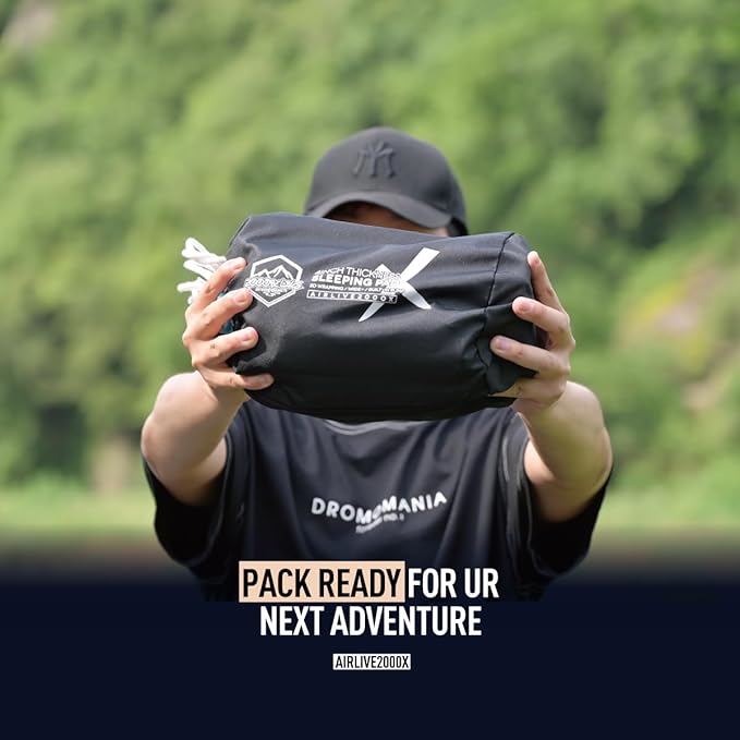 3D Wrapping Inflatable Camping Sleeping Pad with Built-in Pump - Deep Sea