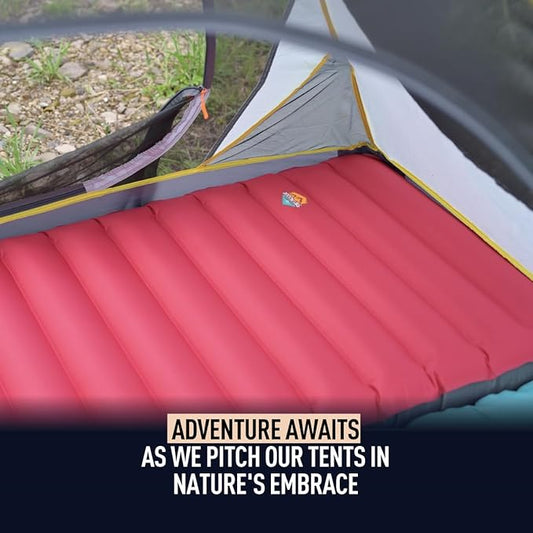 3D Wrapping Inflatable Camping Sleeping Pad with Built-in Pump - Chili Pepper