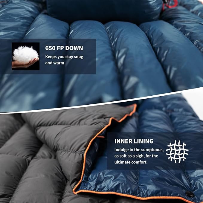 Ultralight Down-filled Camping Blanket - Dark Blue