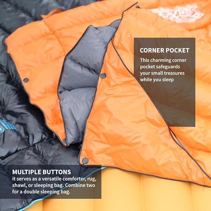 Ultralight Down-filled Camping Blanket - Orange