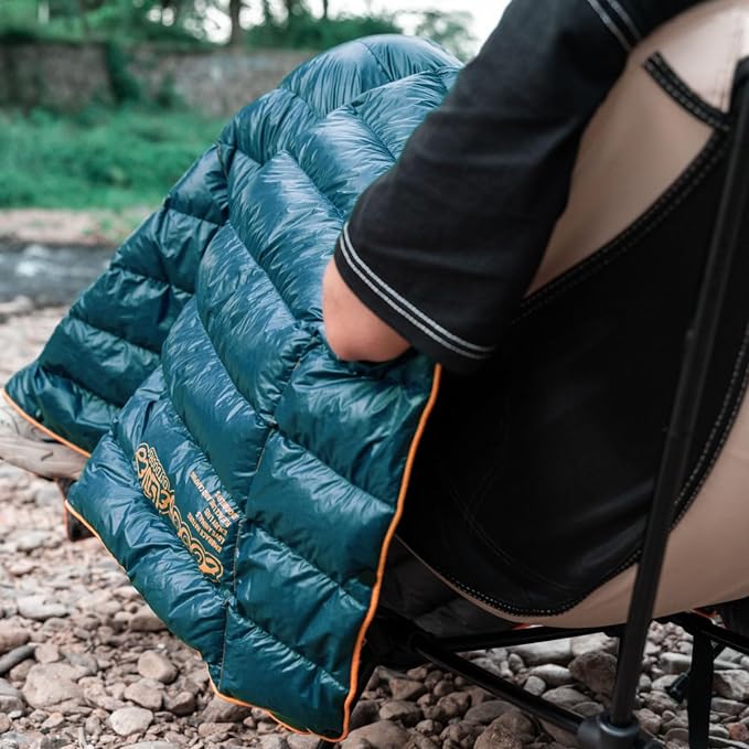 Ultralight Down-filled Camping Blanket - Deep Lagoon