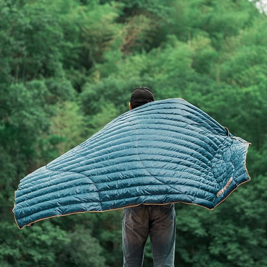Ultralight Down-filled Camping Blanket - Deep Lagoon