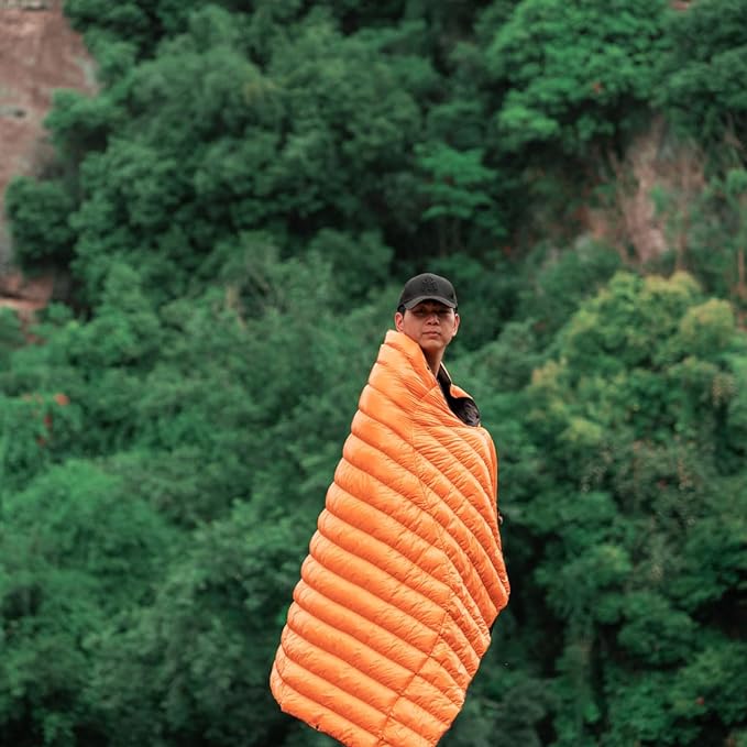 Ultralight Down-filled Camping Blanket - Orange