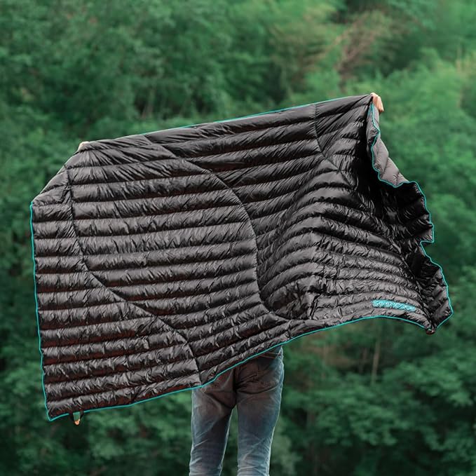 Ultralight Down-filled Camping Blanket - Black