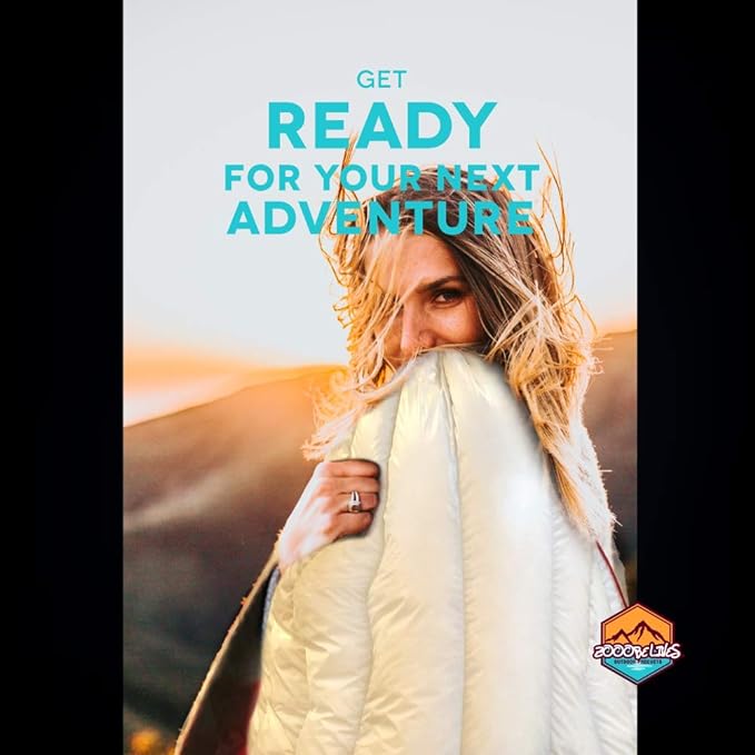 Ultralight Backpacking 32-50F Down Sleeping Bag - White