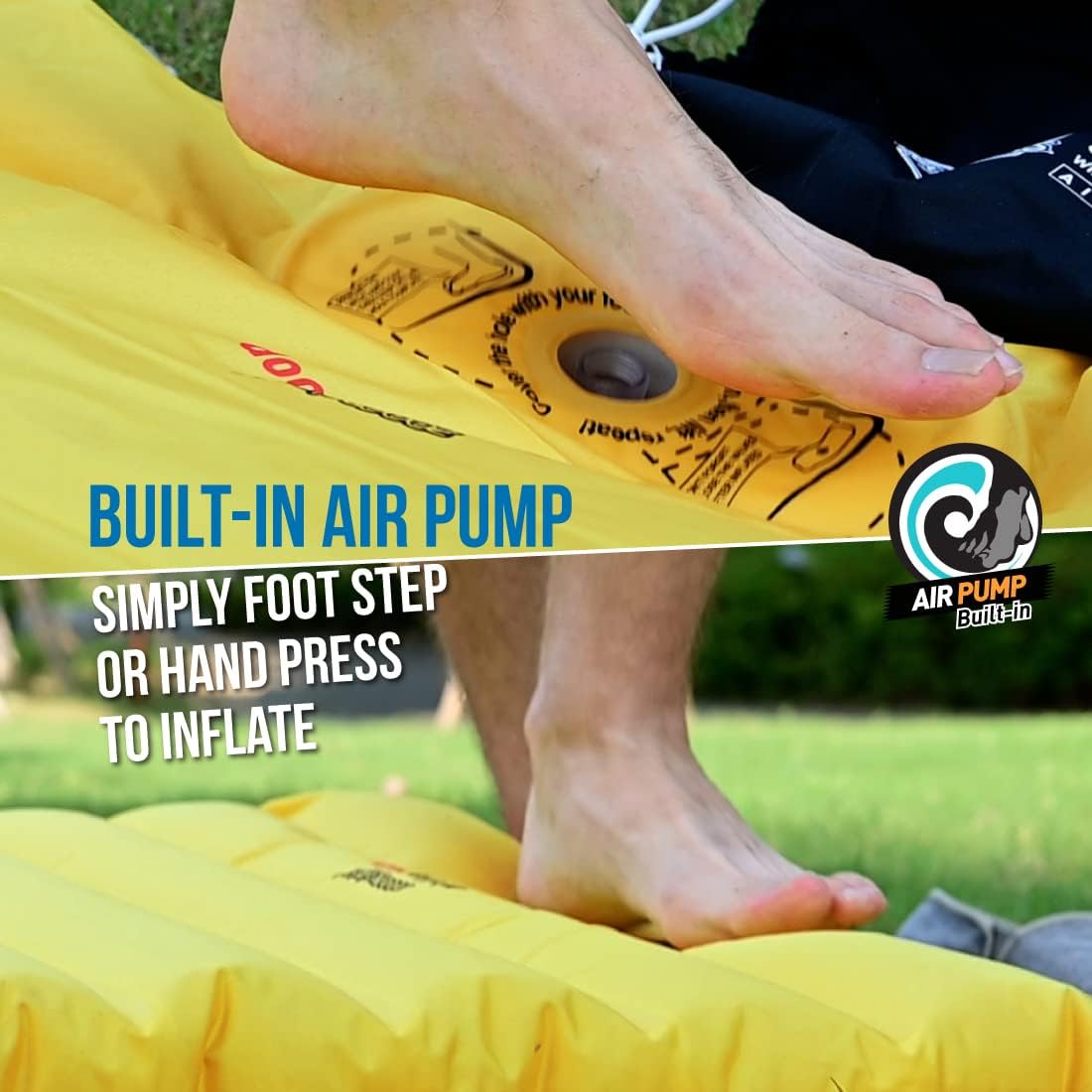 Inflatable Camping Sleeping Pad with Built-in Pump, Extra Thickness and Wide Plus - Airlive2000P