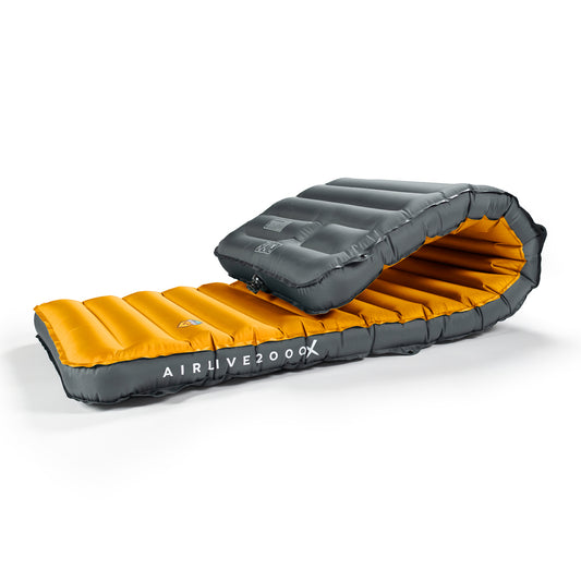 3D Wrapping Inflatable Camping Sleeping Pad with Built-in Pump - Sunny Orange