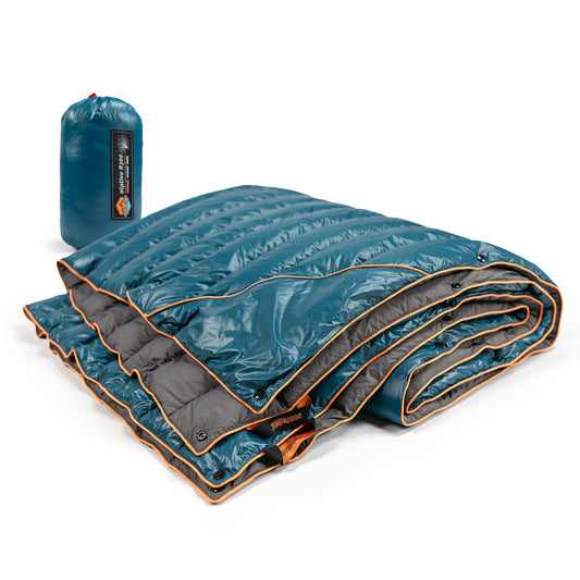 Ultralight Down-filled Camping Blanket - Deep Lagoon