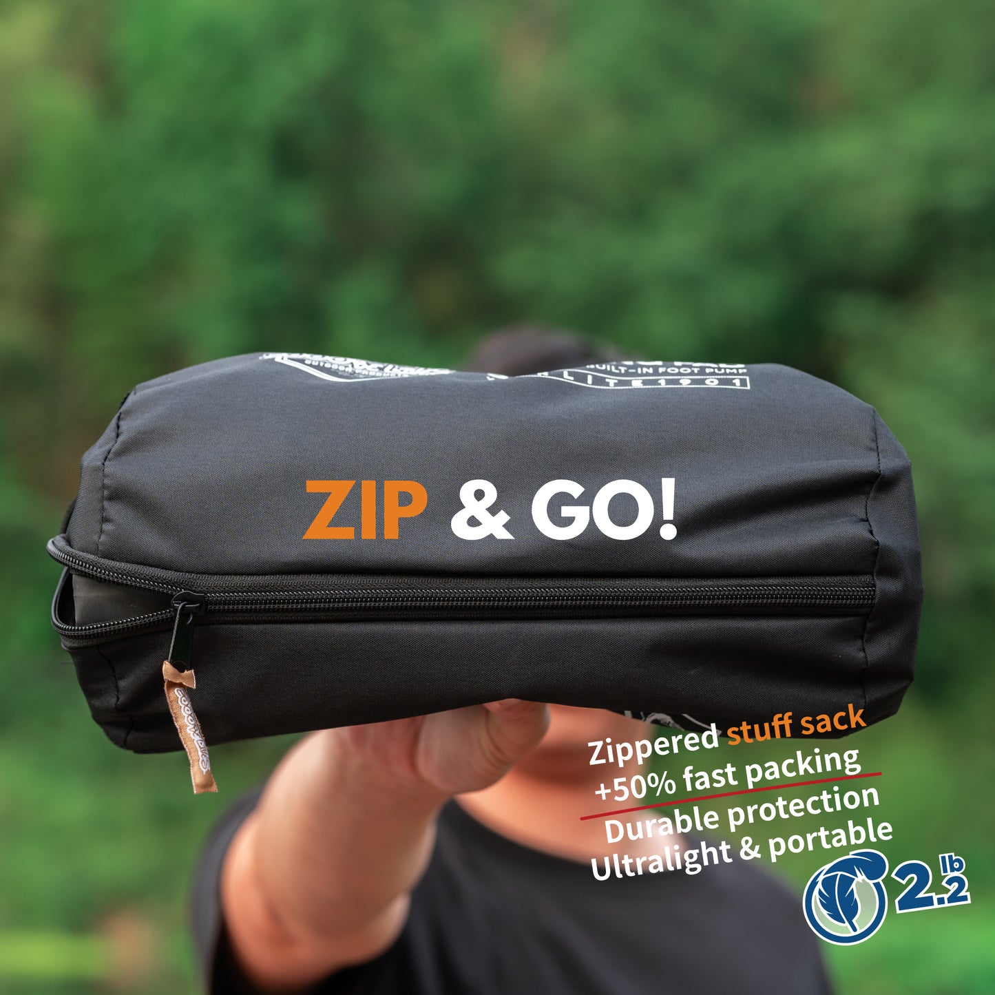 Camping Sleeping Pad with Built-in Pump & Pillow - Airlite1901 - Chili Pepper