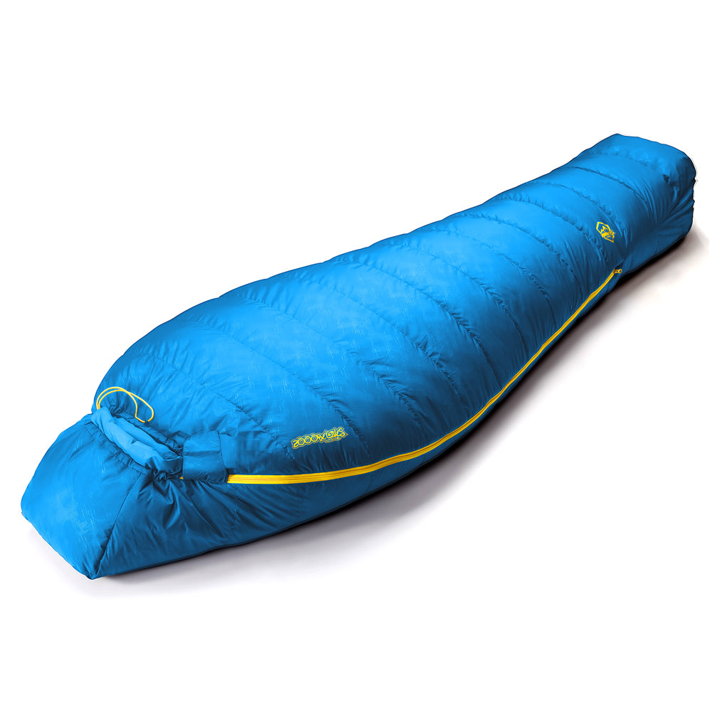 10 Degree F Hydrophobic Down-filled Sleeping Bag for Adults – Gray (Zipper on Right)