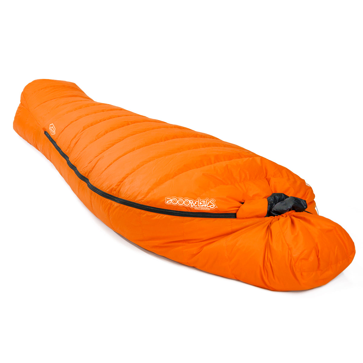 10 Degree F Hydrophobic Down-filled Sleeping Bag for Adults – Gray (Zipper on Right)