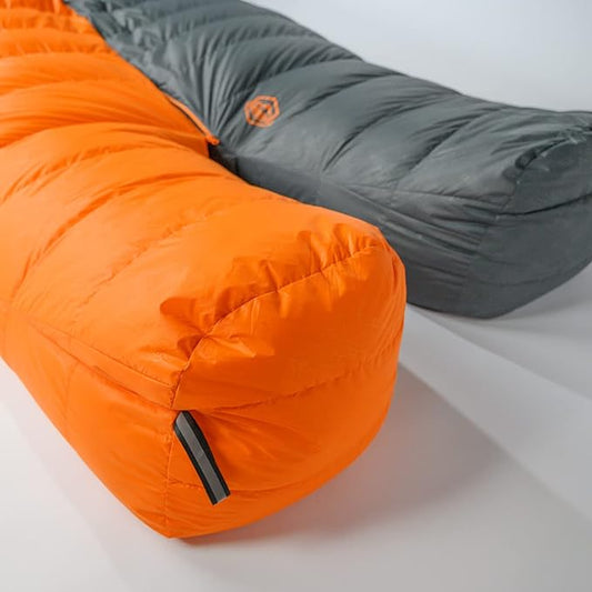10 Degree F Hydrophobic Down-filled Sleeping Bag for Adults – Orange (Zipper on Left)