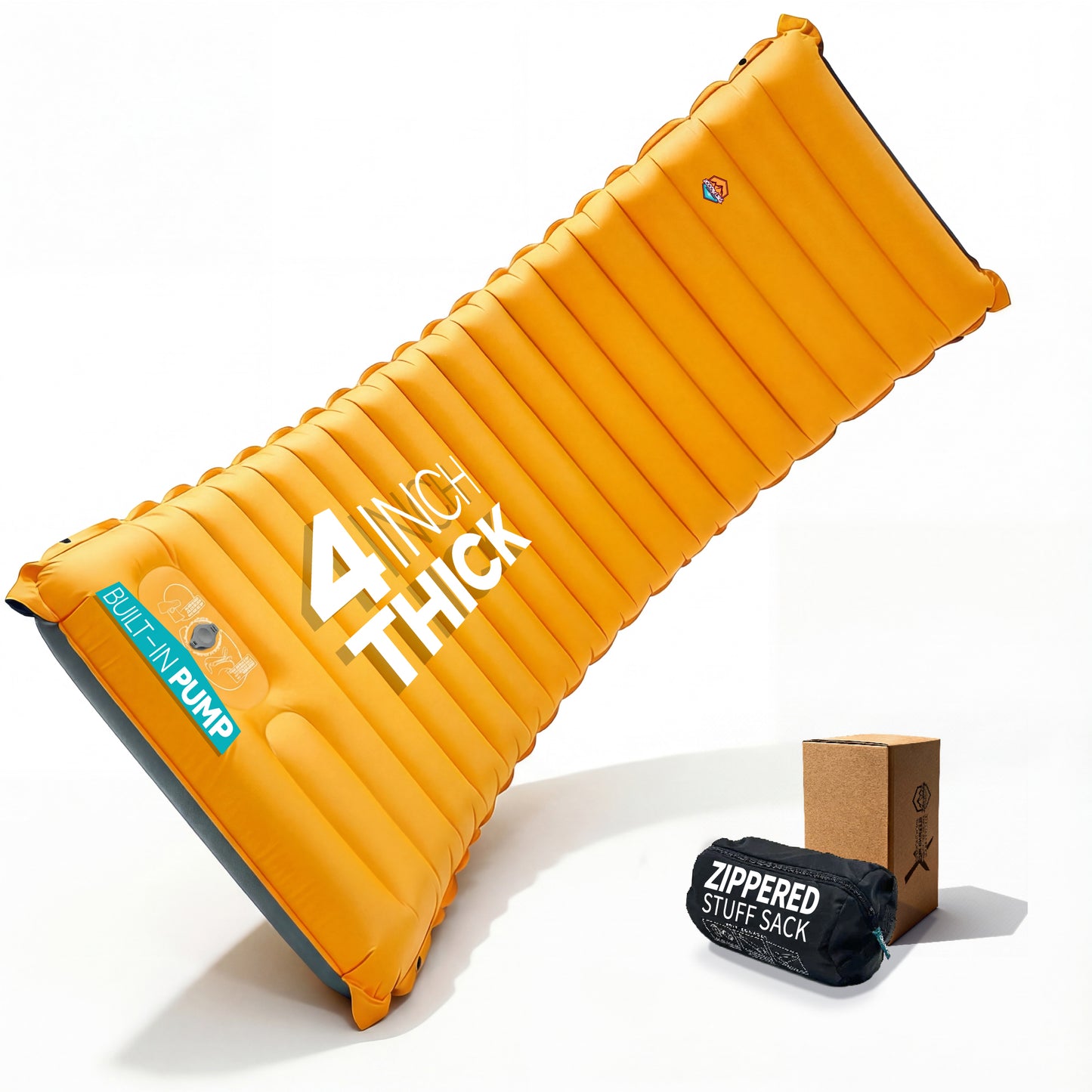 Camping Inflatable Sleeping Pad with Built-in Pump, Extra Thickness - AIRLIVE2000