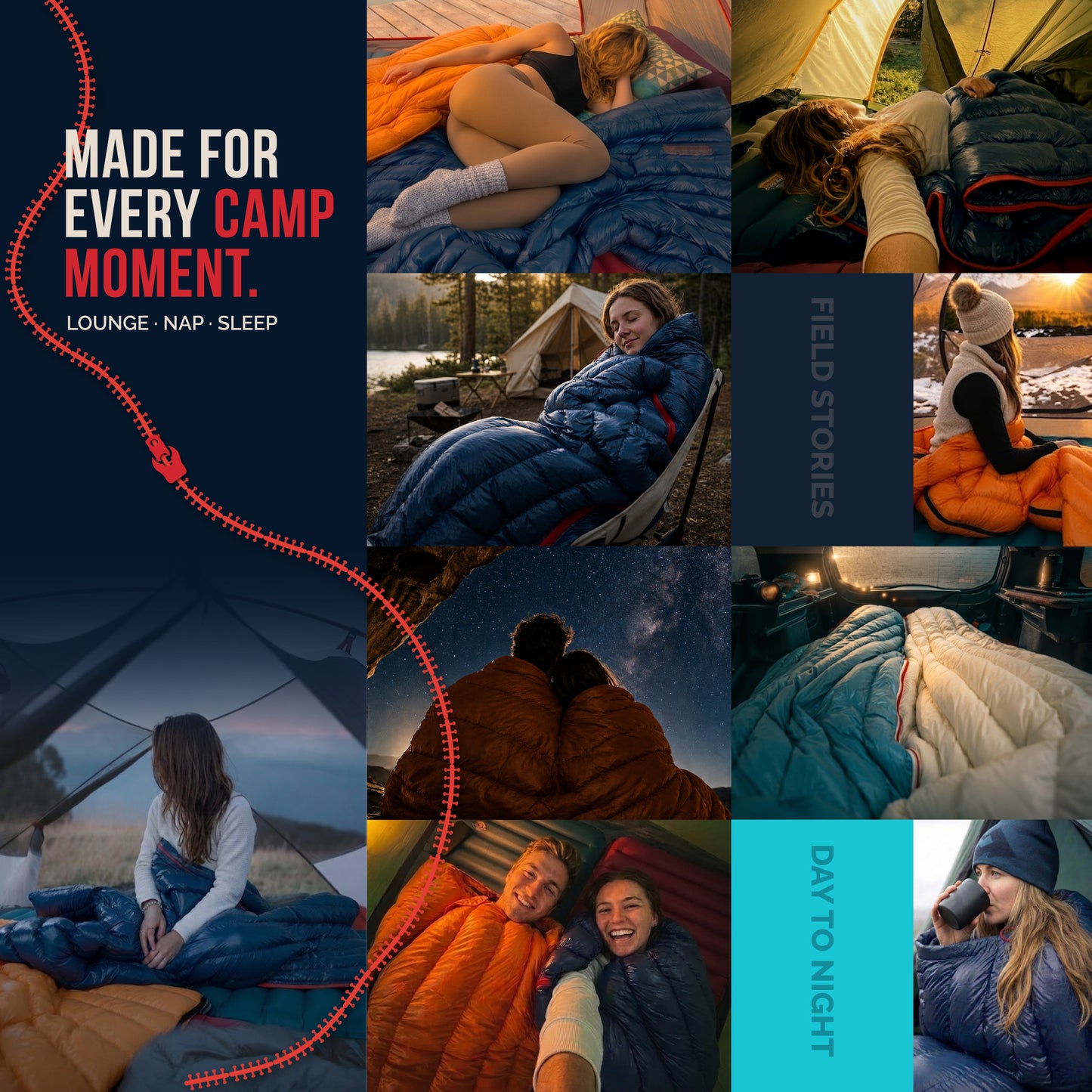Ultralight Backpacking 32-50F Down Sleeping Bag  - Fantasy Blue