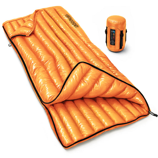 Ultralight Backpacking 32-50F Down Sleeping Bag - Orange
