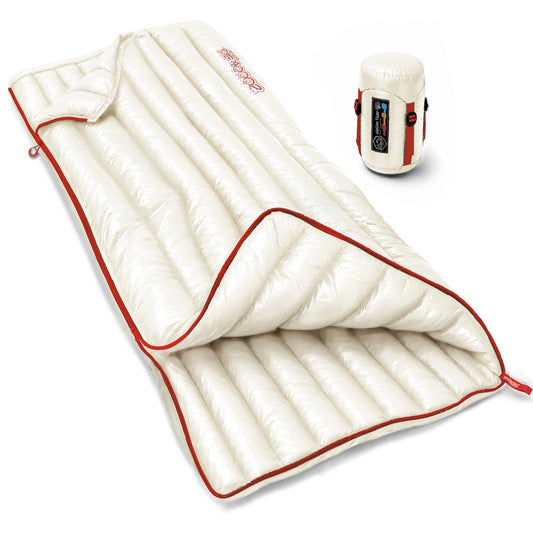 Ultralight Backpacking 32-50F Down Sleeping Bag - White