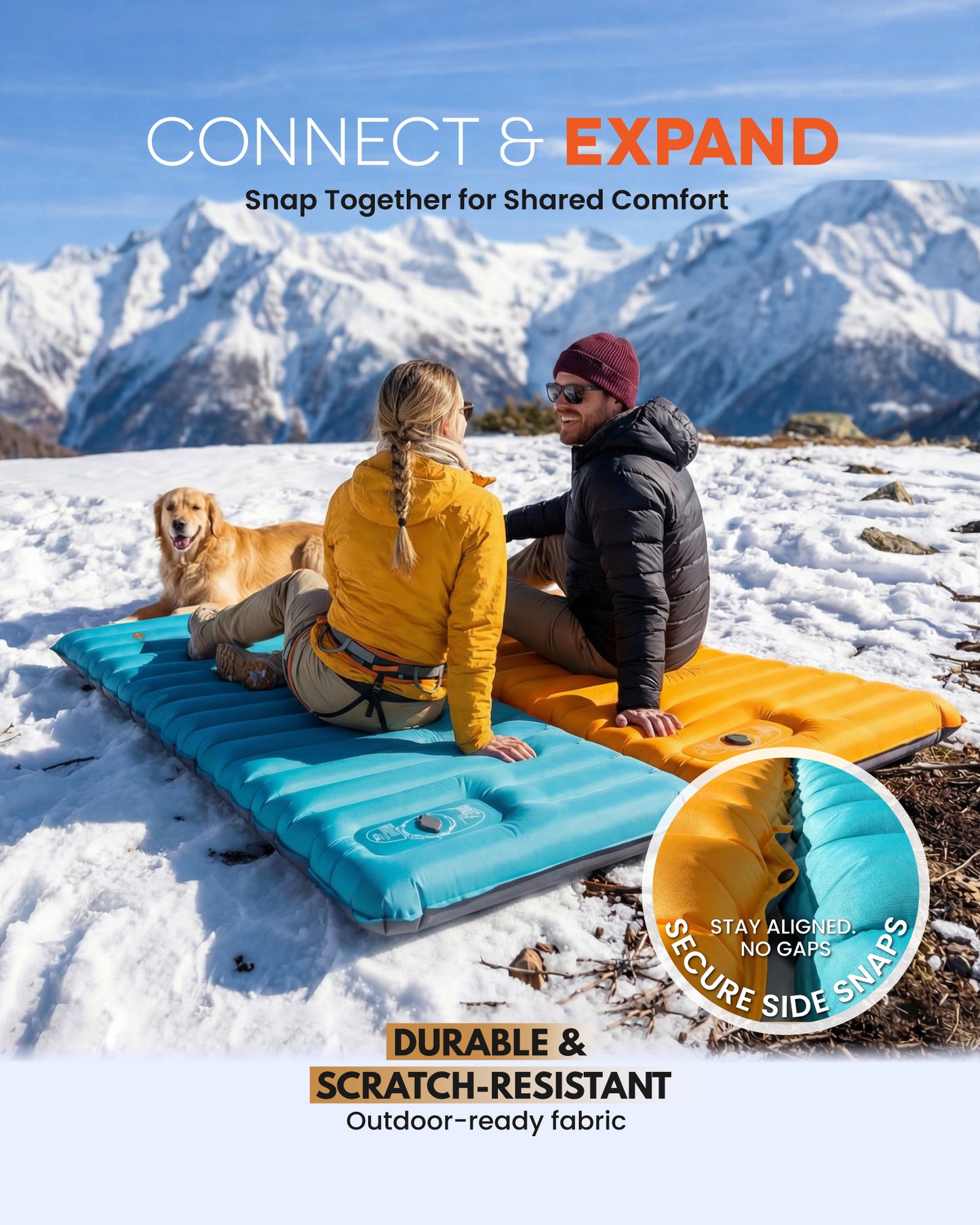Camping Inflatable Sleeping Pad with Built-in Pump, Extra Thickness - AIRLIVE2000