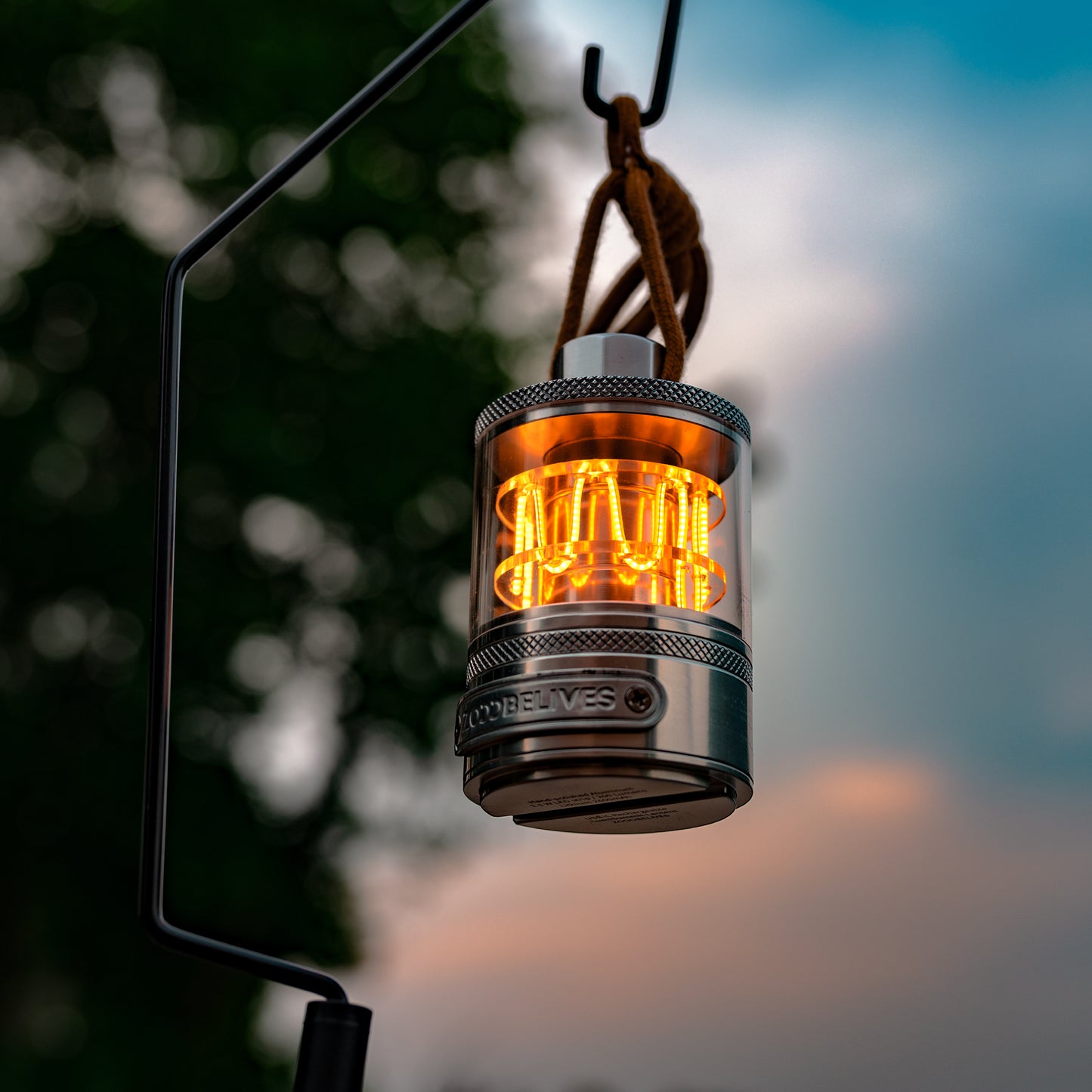 Vintage Aluminum Camping Lantern Light - Dimmable Warm Glow Lamp